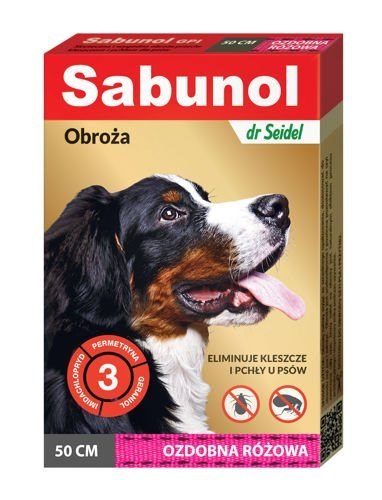 Laboratorium DermaPharm Sabunol Różowa Obroża Przeciw Pchłom I Kleszczom Dla Psa 50cm Laboratorium DermaPharm
