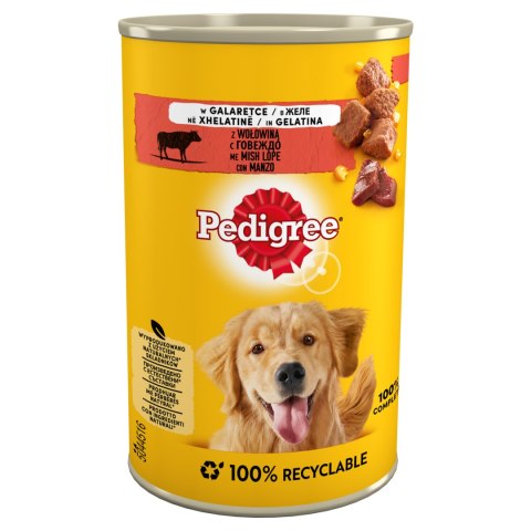 Pedigree Mokra Karma Dla Dorosłych Psów Z Wołowiną W Galarecie Puszka 400g Pedigree
