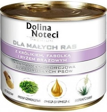 Dolina Noteci Premium Dla Psów Małych Ras Z Królikiem, Fasolką I Ryżem 185g Dolina Noteci