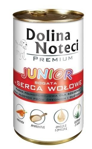 Dolina Noteci Premium Junior Bogata W Serca Wołowe 400g Dolina Noteci