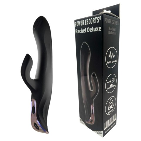 Power Escorts - BR191 - Rachel Deluxe design Multi-Speed Vibrator - Black Power Escorts