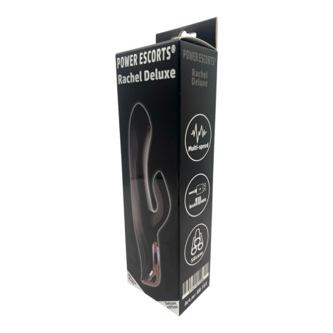 Power Escorts - BR191 - Rachel Deluxe design Multi-Speed Vibrator - Black Power Escorts