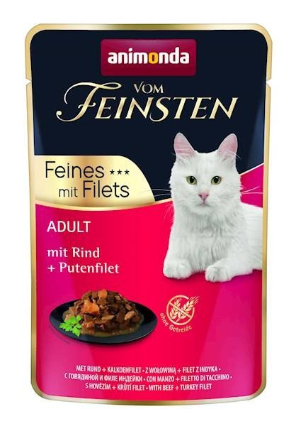 ANIMONDA Cat Vom Feinsten Adult Wołowina + Filet Z Indyka Saszetka 85g Animonda