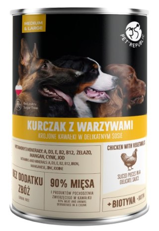 PetRepublic Kurczak Z Warzywami Krojone Kawałki W Delikatnym Sosie 1250g Pet Republic