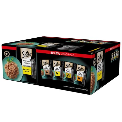 Sheba Delicacy Drobiowe Smaki W Galaretce, Z Kaczką, Z Kurczakiem, Z Drobiem, Z Indykiem 80x85g Sheba