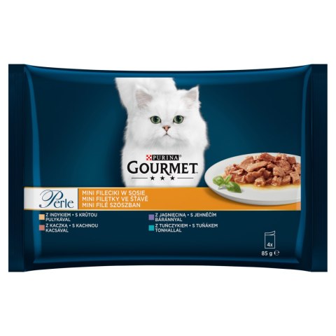 GOURMET Perle karma dla dorosłych kotów Mini Fileciki w sosie 4x85g Gourmet