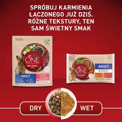 PURINA ONE Mini Adult Wołowina, ryż - sucha karma dla psa - 800g PURINA ONE