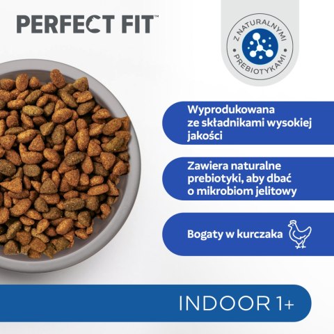 Perfect Fit™ - sucha karma pełnoporcjowa dla dorosłych kotów niewychodzących, bogata w kurczaka 7kg Perfect Fit