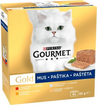 Purina Gourmet Gold Mus mix 8x85g Gourmet