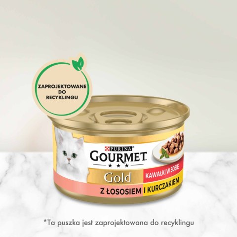 Purina Gourmet Gold łosoś/ kurczak w sosie 85g Gourmet