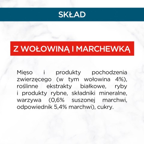 Purina Gourmet Perle Karma dla kotów mini fileciki w sosie z wołowiną i marchewką 85 g Gourmet