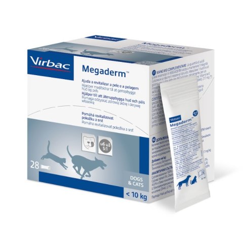 VIRBAC Megaderm 28x4 ml suplement diety dla psów i kotów do 10kg na problemy skórne Virbac