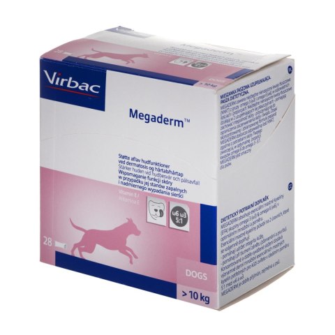 Virbac Megaderm 28x8 ml suplement diety dla psów 10-30 kg na problemy skórne Virbac