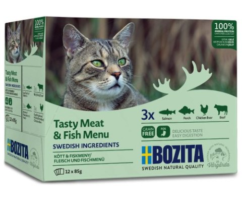 BOZITA Multibox Mięsne I Rybne Kawałki W Galaretce (12X85g) Bozita