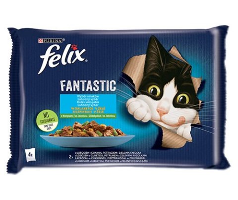 Felix Fantastic Wiejskie Smaki W Galaretce Z Łososiem I Pstrągiem 4x85g Felix