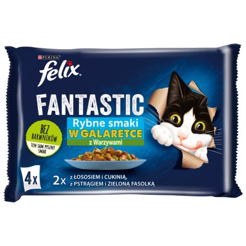 Felix Fantastic Wiejskie Smaki W Galaretce Z Łososiem I Pstrągiem 4x85g Felix