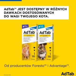 Elanco AdTab Tabletka Na Pchły I Kleszcze Dla Kotów 2-8kg 48mg Elanco