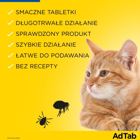 Elanco AdTab Tabletka Na Pchły I Kleszcze Dla Kotów 2-8kg 48mg Elanco