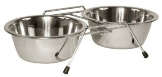 KERBL Stojak podwójny z miskami dla psa 2 x 450 ml Kerbl