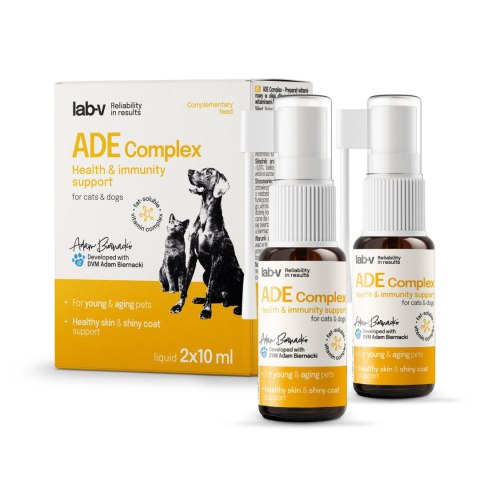 Lab-v ADE Complex Kompleks Witamin A, D I E W Formie Spreju Dla Psów I Kotów 2 x 10ml LAB-V