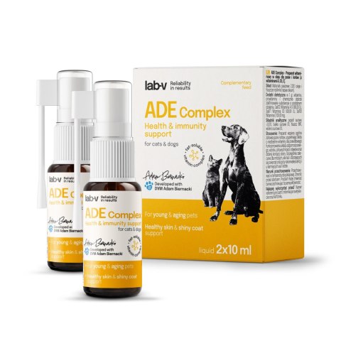 Lab-v ADE Complex Kompleks Witamin A, D I E W Formie Spreju Dla Psów I Kotów 2 x 10ml LAB-V