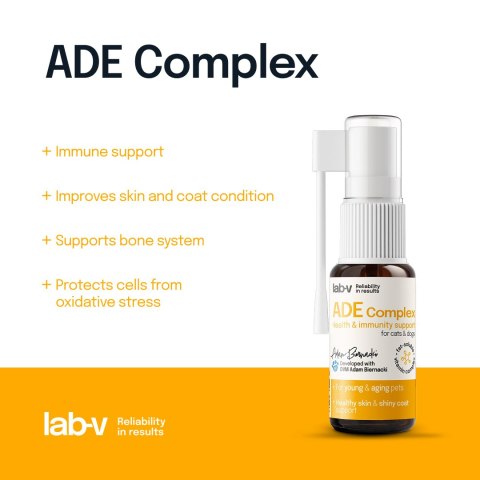 Lab-v ADE Complex Kompleks Witamin A, D I E W Formie Spreju Dla Psów I Kotów 2 x 10ml LAB-V