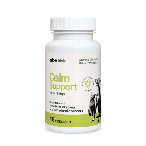 Lab-v Calm Support Wspomaganie Przy Objawach Stresu I Zaburzeniach Behawioralnych 45 Kapsułek LAB-V