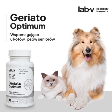 Lab-v Geriato Optimum Wspomaganie Zdrowia Seniorów Dla Psów I Kotów 45 Kapsułek LAB-V