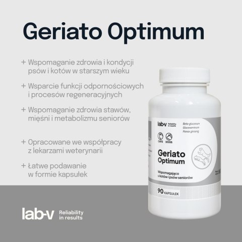 Lab-v Geriato Optimum Wspomaganie Zdrowia Seniorów Dla Psów I Kotów 90 Kapsułek LAB-V