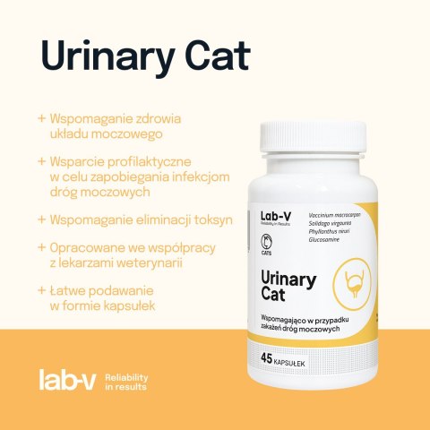 Lab-v Urinary Cat Wsparcie Układu Moczowego Dla Kotów 45 Kapsułek LAB-V