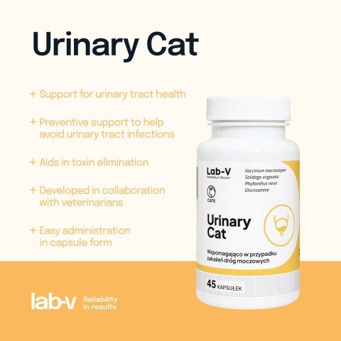 Lab-v Urinary Cat Wsparcie Układu Moczowego Dla Kotów 45 Kapsułek LAB-V