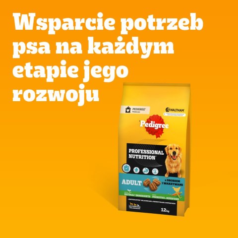 Pedigree Adult Professional Nutrition Drób Warzywa 12kg Pedigree