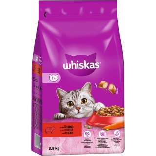 Whiskas Adult Sucha Karma Pełnoporcjowa Dla Dorosłych Kotów Z Pyszną Wołowiną 3,8kg Whiskas