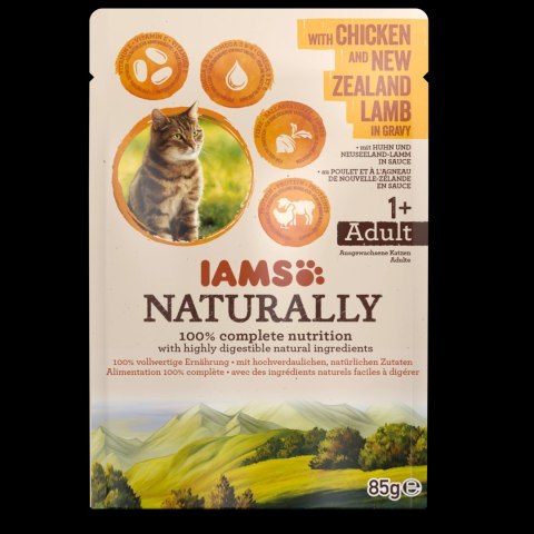 IAMS Naturally Z Kurczakiem I Jagnięciną Nowozelandzką W Sosie 85g Iams