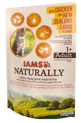 IAMS Naturally Z Kurczakiem I Jagnięciną Nowozelandzką W Sosie 85g Iams
