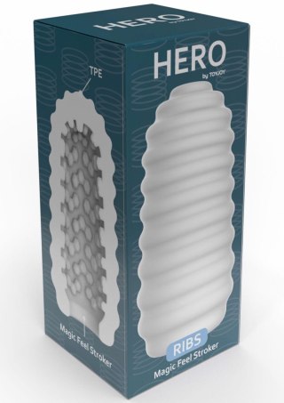 Medium Masturbator Ribs White TOYJOY