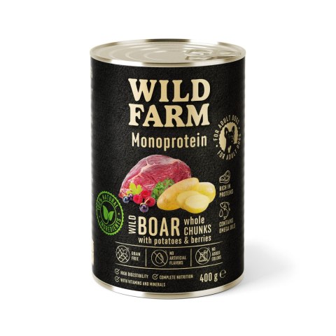 WILD FARM Monoprotein Wild Boar 400g - hipoalergiczna karma dla psa Wild Farm