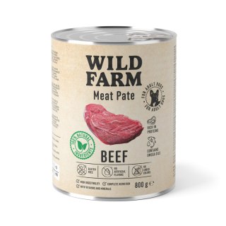 Wild Farm Pate Beef 800g - Mokra Karma z Wołowiną dla Psów Wild Farm