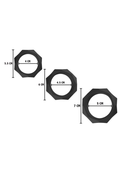 Heavy C-Ring Set Black Hidden Desire