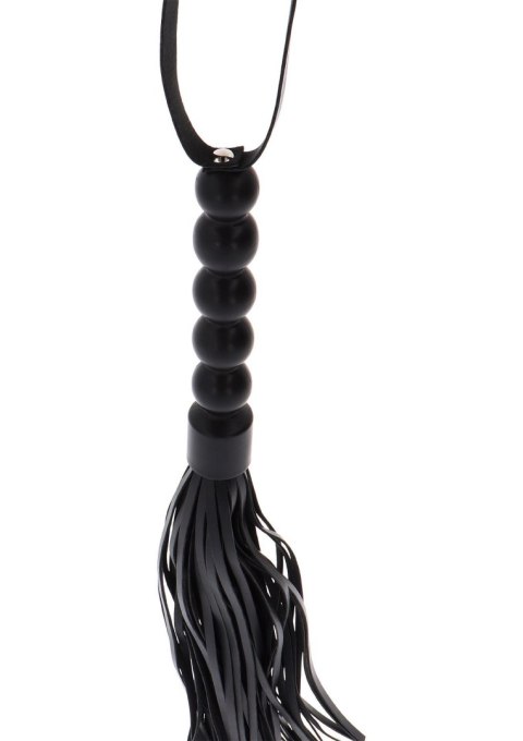 Short Beaded Flogger Whip Black Hidden Desire