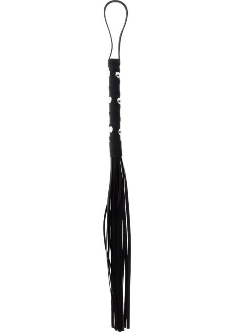 Short Studded Flogger Whip Black Hidden Desire