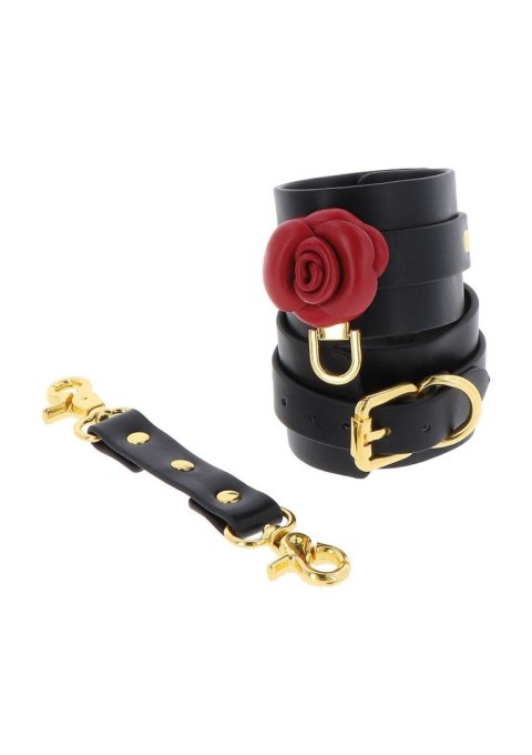 Wild Roses Ankle Cuffs Black Taboom