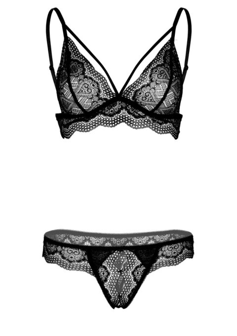 Bra and Crotchless Panty Black Daring Intimates