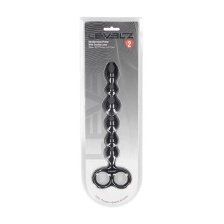 Beaded Silicone Anal Probe with Double Loop - Black Levelz by Shots
