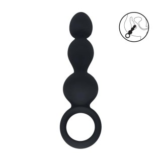 Beaded Silicone Anal Probe with Loop - Black Levelz by Shots