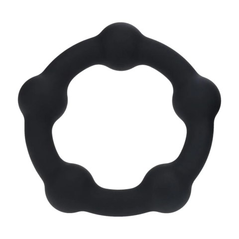 Beaded Silicone Cockring - L - 45mm - Black Levelz by Shots