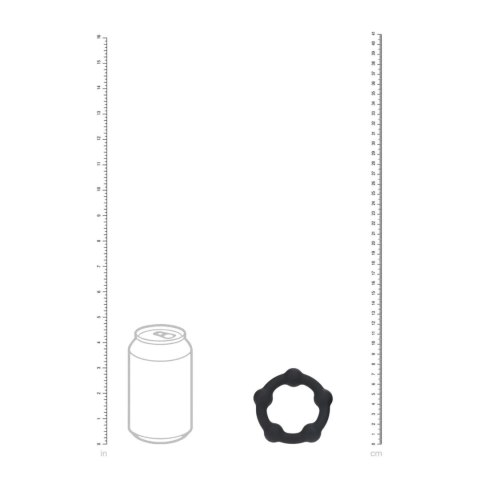 Beaded Silicone Cockring - L - 45mm - Black Levelz by Shots