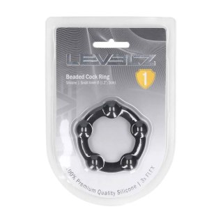 Beaded Silicone Cockring - S - 30mm - Black Levelz by Shots
