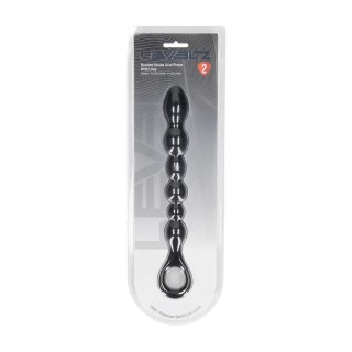 Beaded Snake Silicone Anal Probe with Loop - Black Levelz by Shots