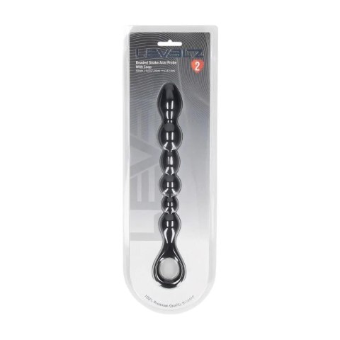 Beaded Snake Silicone Anal Probe with Loop - Black Levelz by Shots